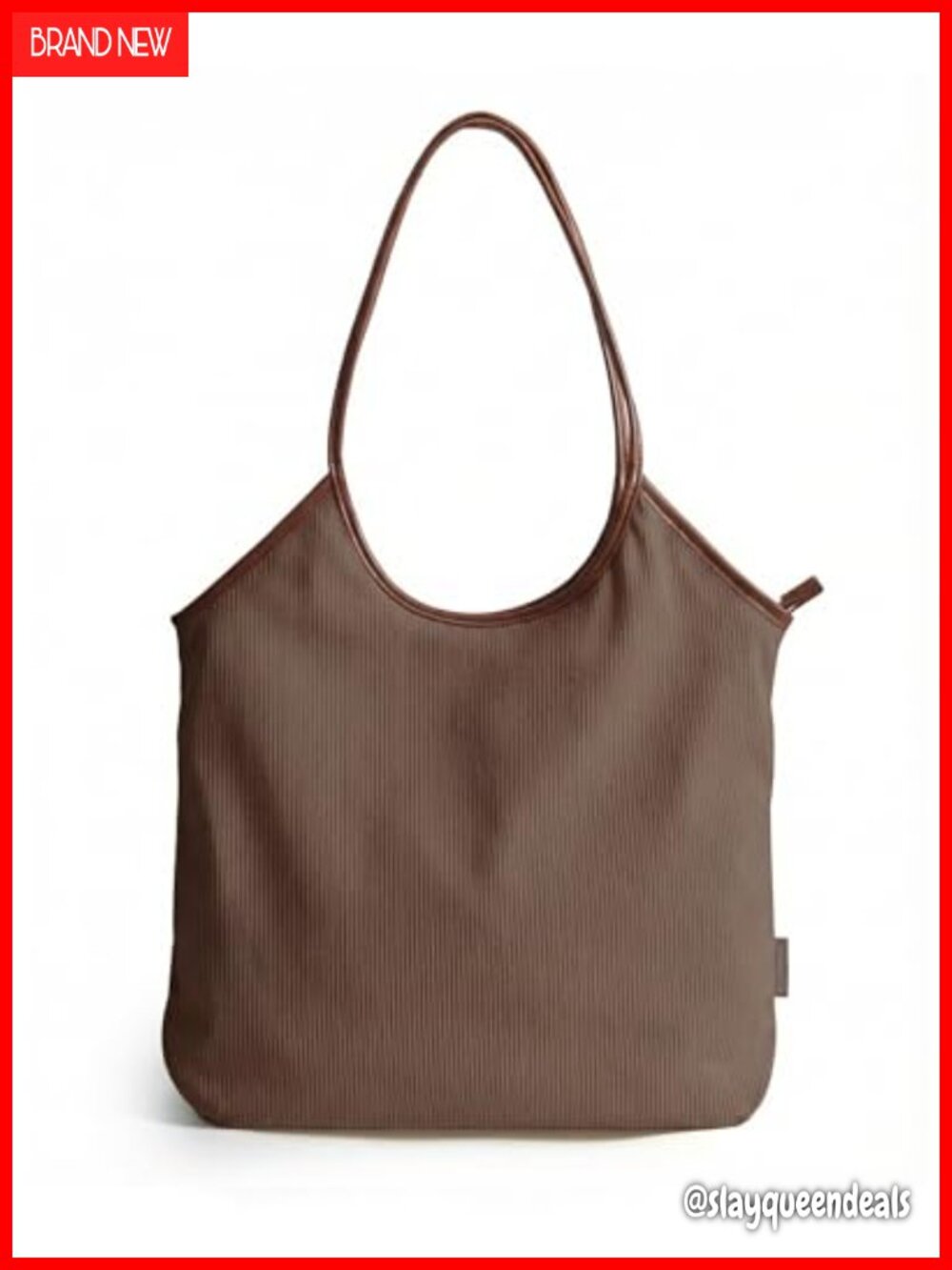 Corduroy Tote Bag for Women with Zipper Casual Shoulder Bag